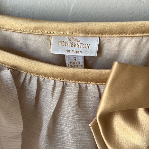 Erin Fetherston Ruffle Dress With Gold Bow Holiday Party - Picture 4 of 5